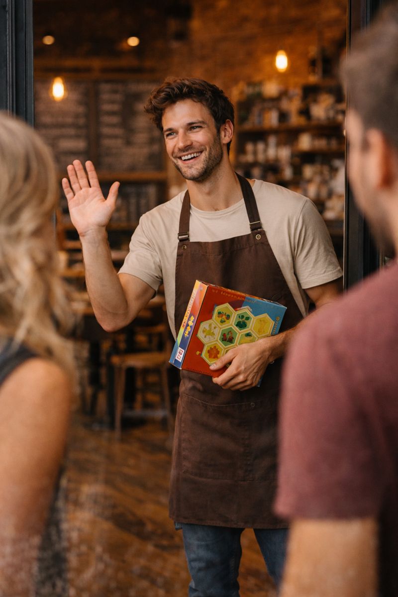 Host greeting players